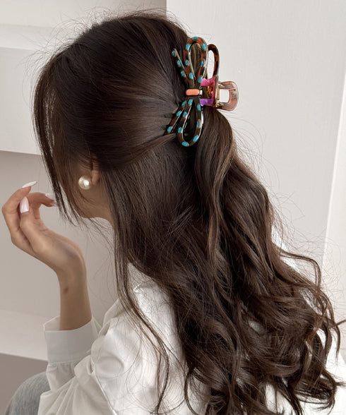 バンスクリップ ドーパミン ヘアクリップ レディース ヘアアクセサリー 髪飾り まとめ髪 ヘアアレンジグッズ おしゃれ 大人可愛い 女子会 髪留め ヘア小物 99JXSP-003